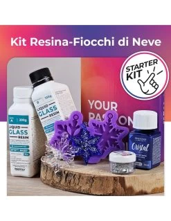 Kit Resina-Fiocchi Di Neve Per Decorazioni Natalizie