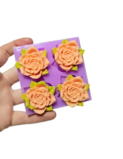 Stampo 4 Rose 3d Grandi