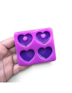 Stampo In Silicone 4 Cuori Chunky 3cm