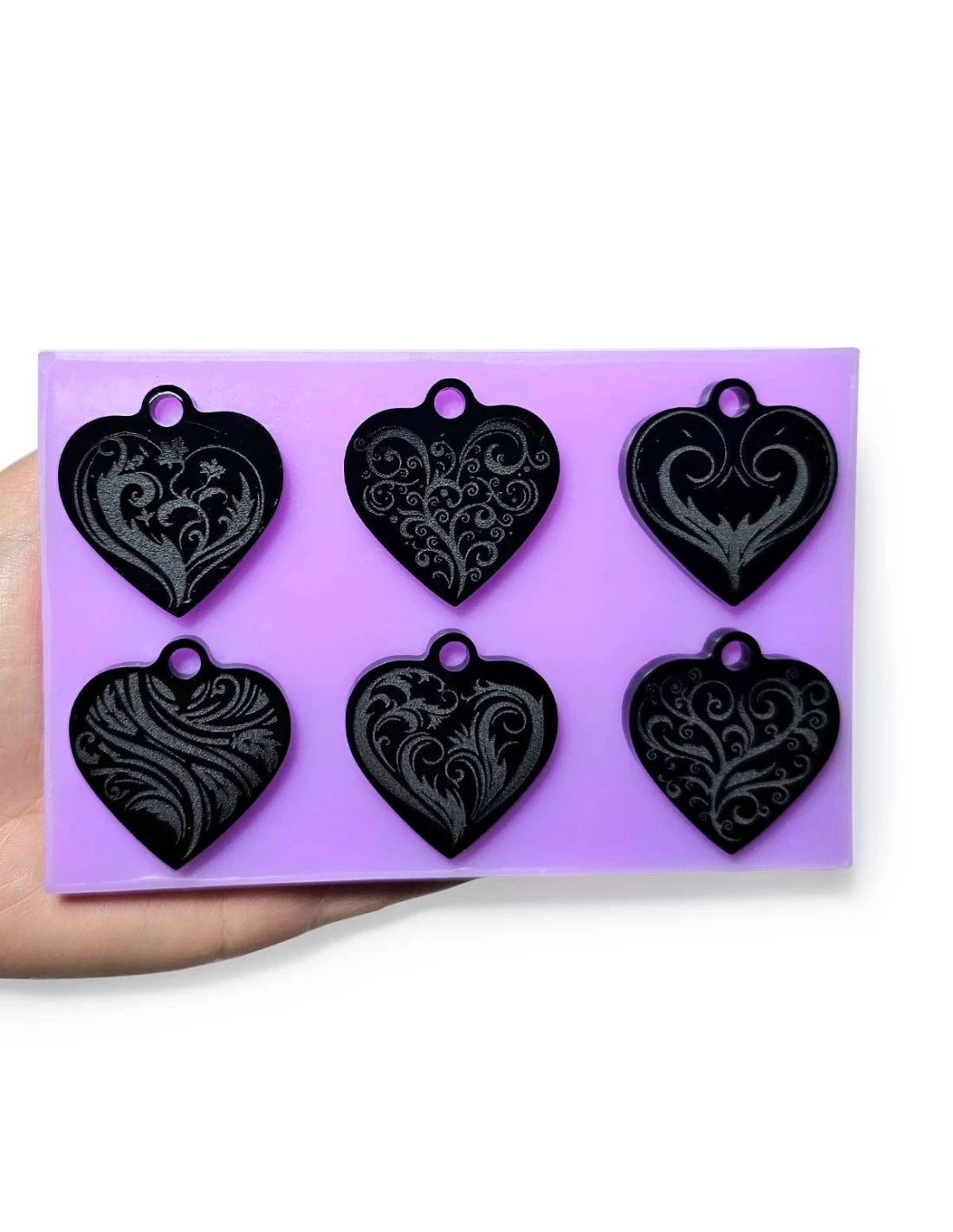 Stampo Set 6 Ciondoli Cuori 4 Stampo Set 6 Ciondoli Cuori - immagine 2