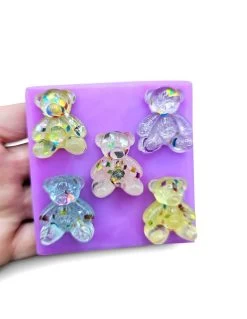 Stampo Silicone Flessibile 5 Orsetti 3D - 3cm